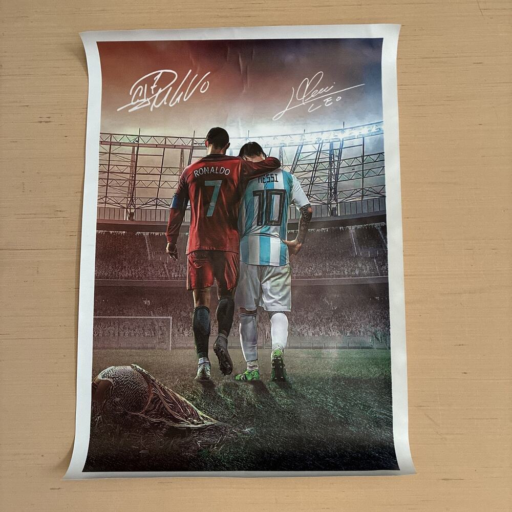 Messi Ronaldo Size 13''x 19'' Poster Canvas Poster Unframed Decor